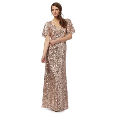 Pink sequinned maxi dress
